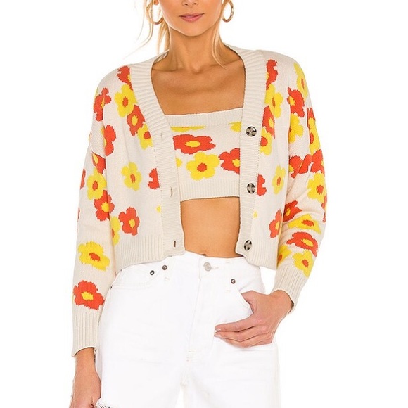 CALLAHAN MEG CARDIGAN SET - crème flower